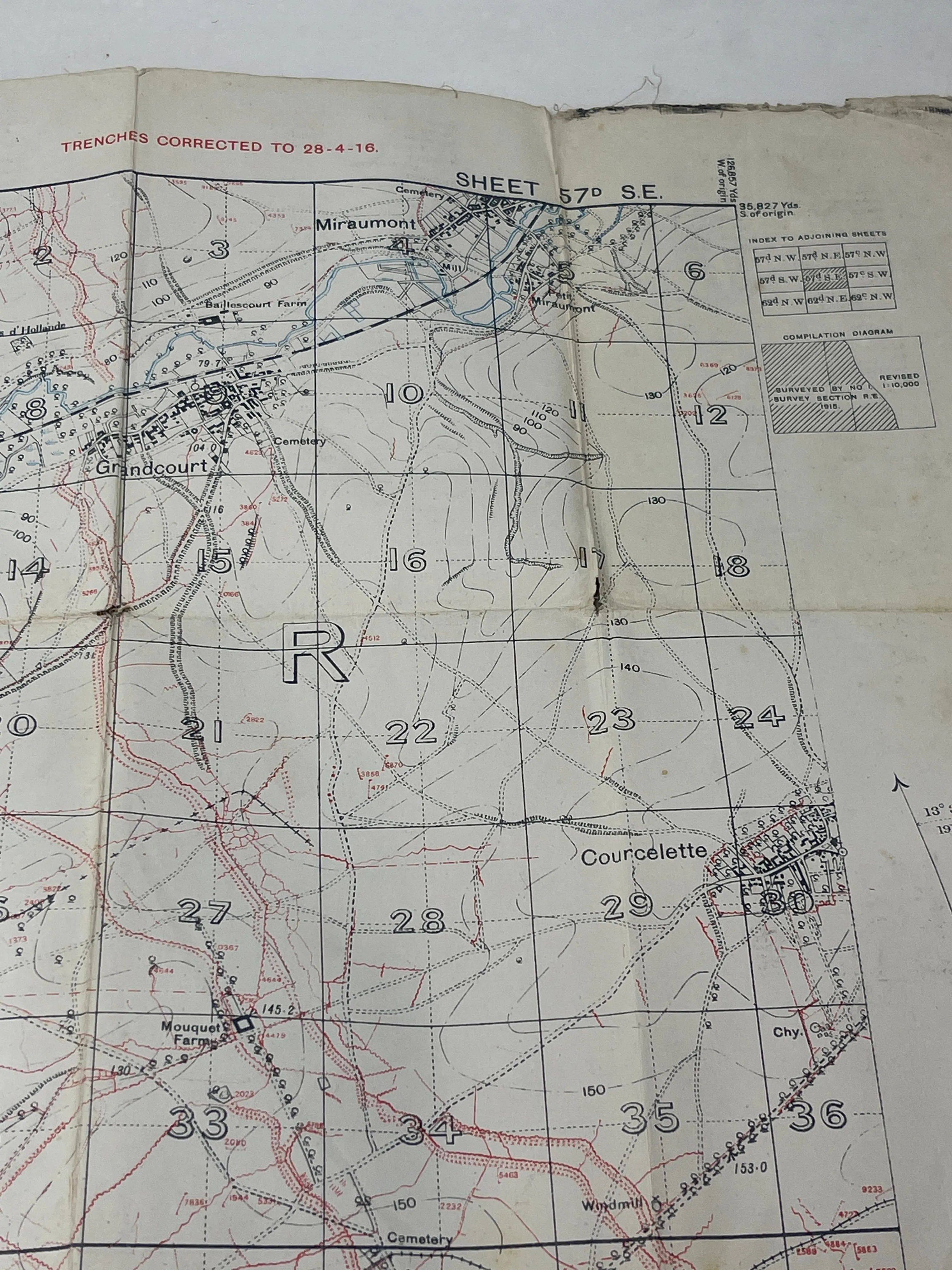 British WW1 Trench Map 57D SE Edition 2B