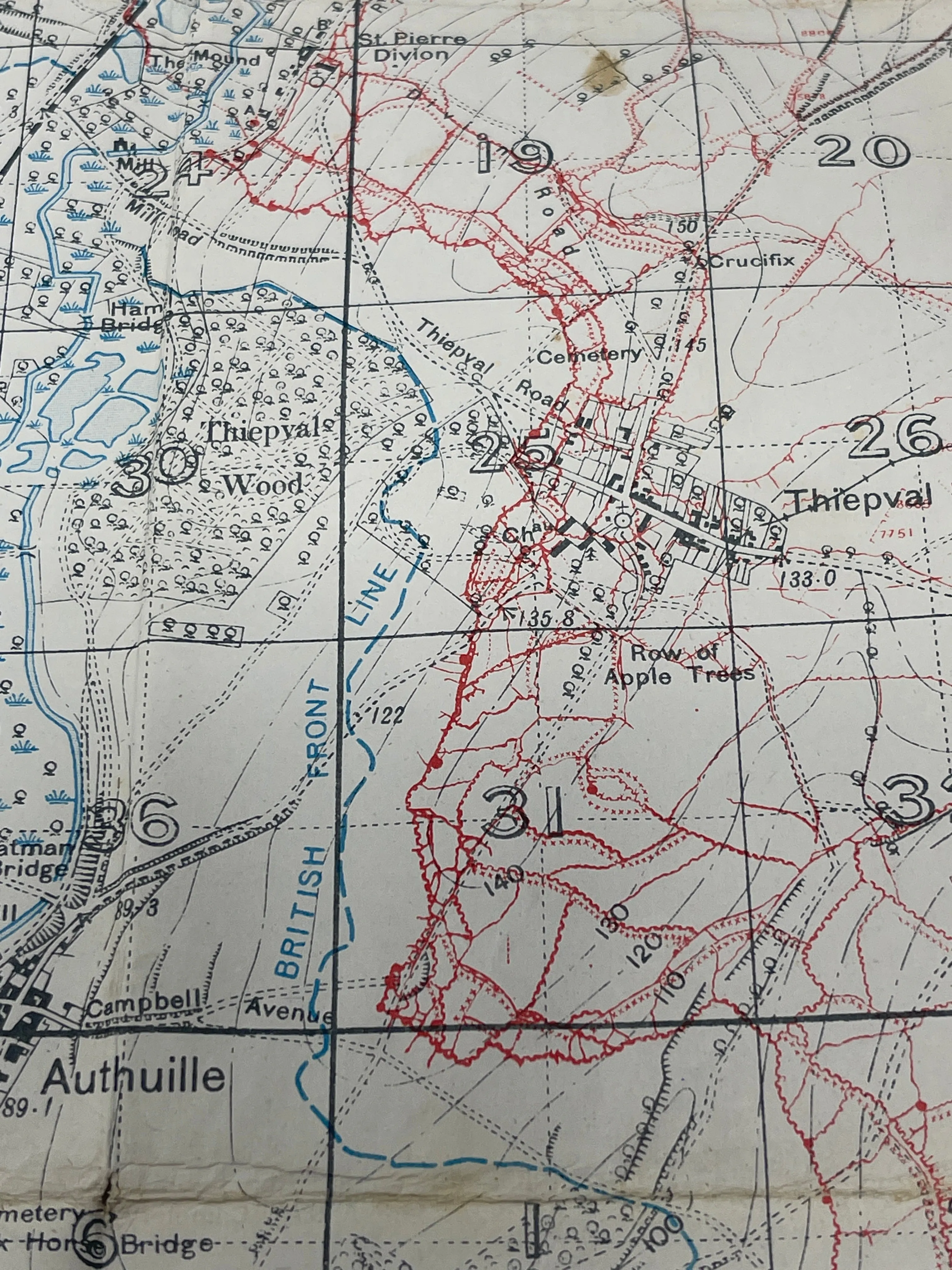 British WW1 Trench Map 57D SE Edition 2B