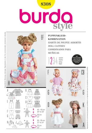 Burda 8308 Doll Clothes Pattern