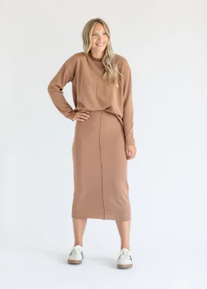 Camel Ribbed Knit Set