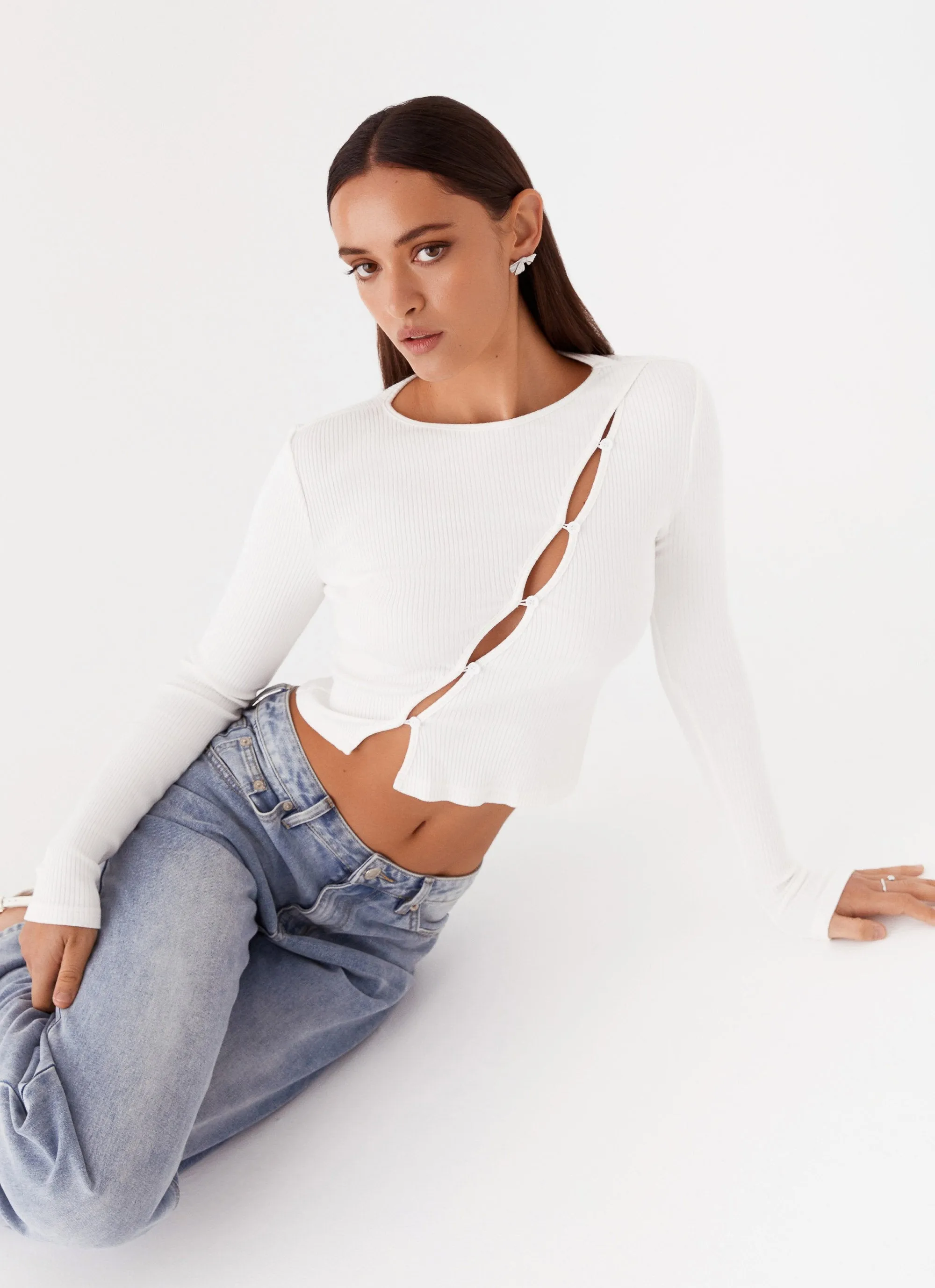 Cassius Long Sleeve Top - Ivory