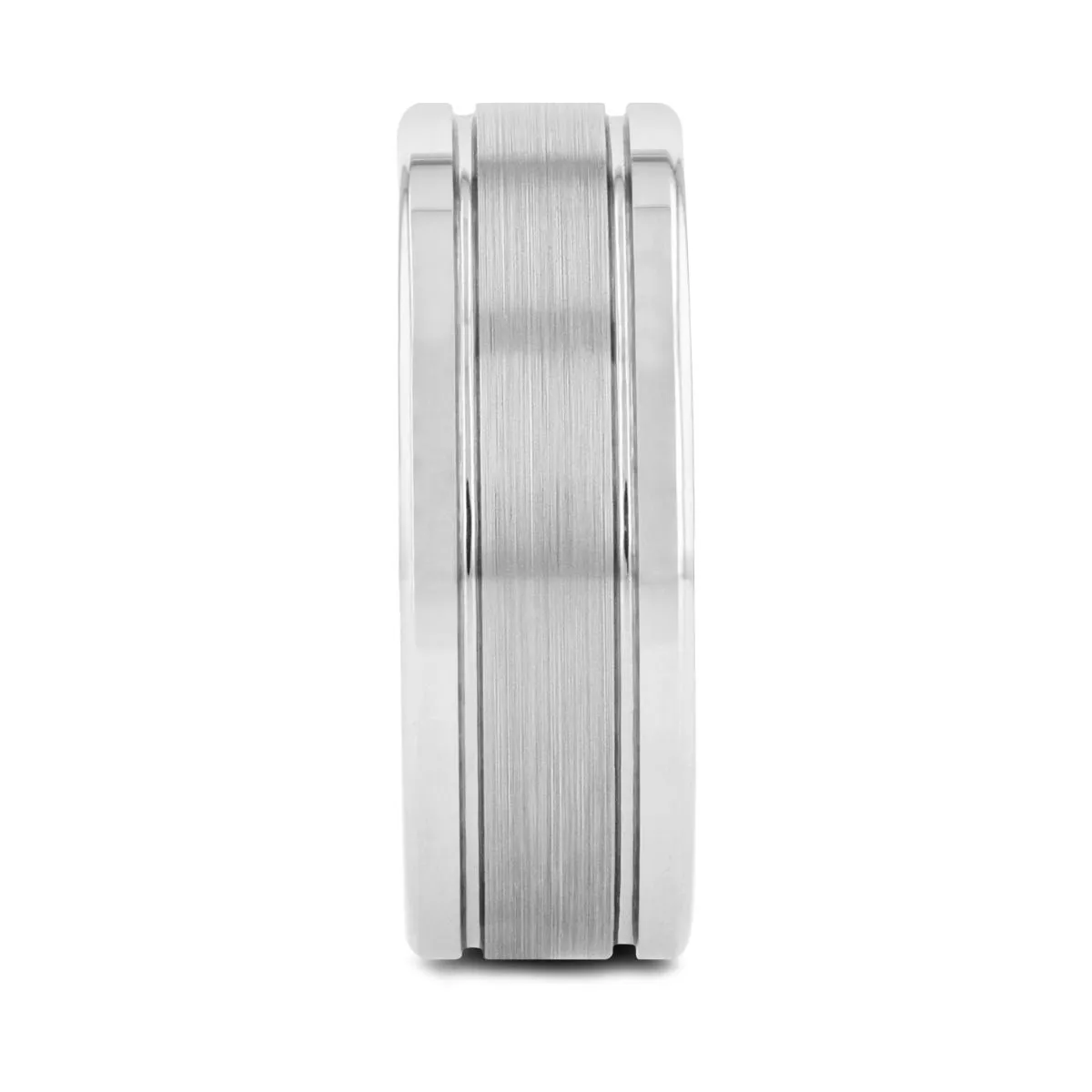 CHRONOS | Tungsten Ring Dual Offset Grooves & Brushed