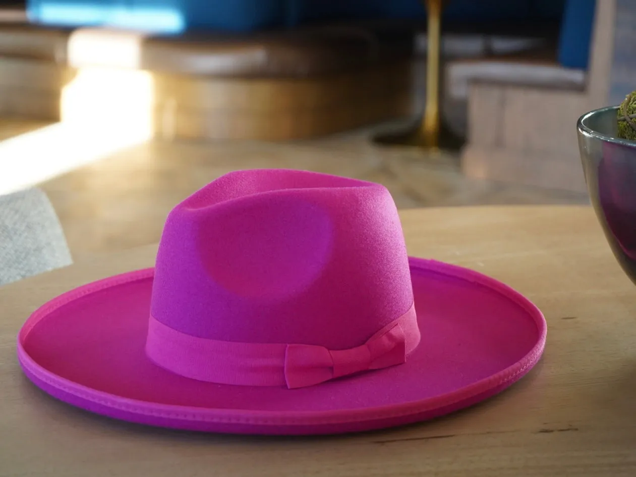 Dallas Pencil Brim Fedora - Fuchsia