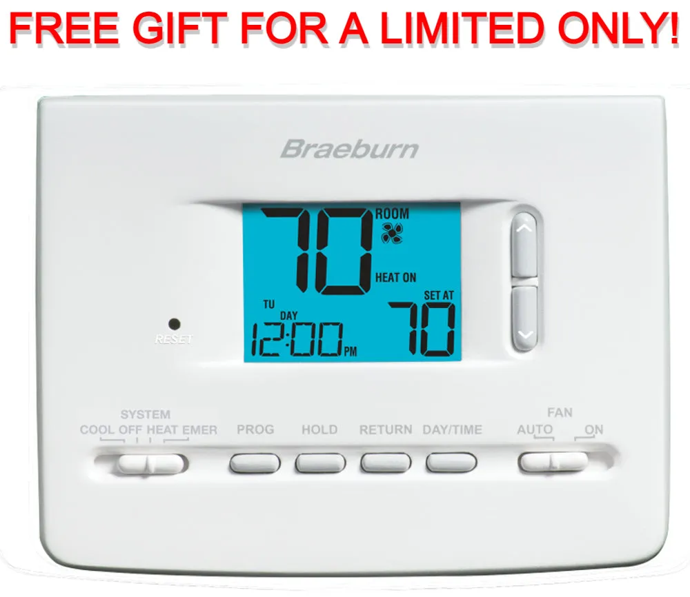 Free Braeburn 2 Heat / 1 Cool Universal Programmable Thermostat ($85.00 Value)