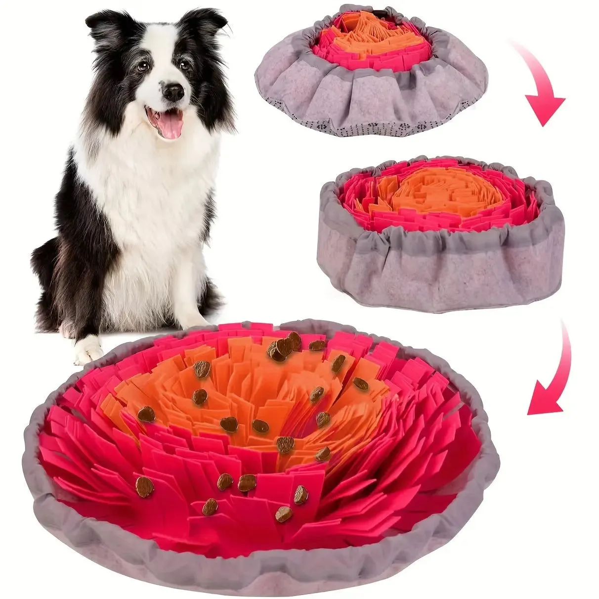 Interactive Pet Supplies - Round Shaped Sniffing Pad for Dogs - Hide Treats and Encourage Natural Foraging Instincts