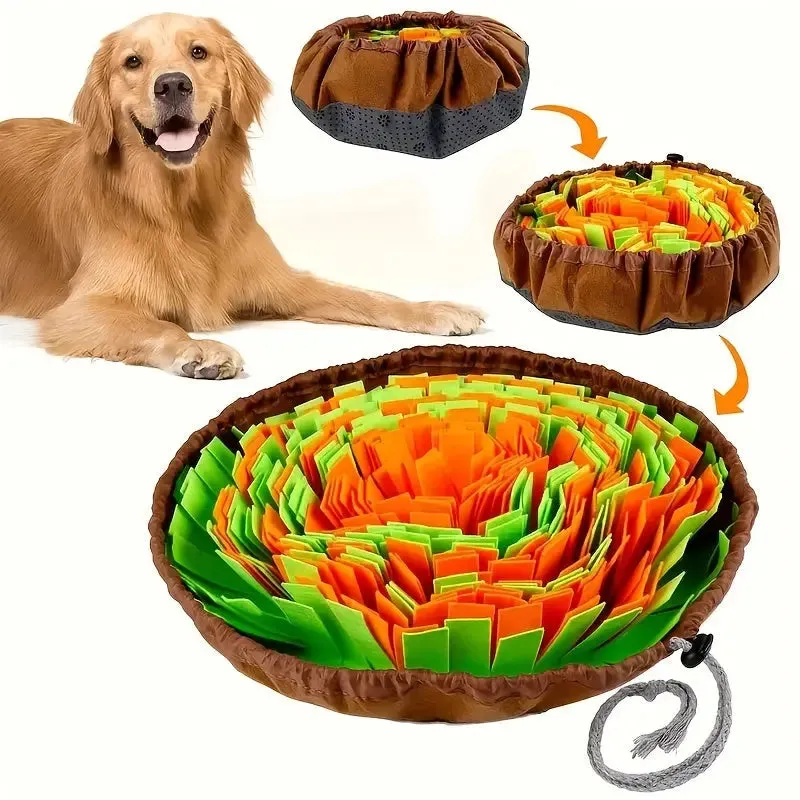 Interactive Pet Supplies - Round Shaped Sniffing Pad for Dogs - Hide Treats and Encourage Natural Foraging Instincts