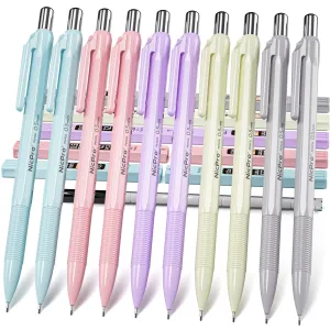 Nicpro 10 PCS 0.5 mm Mechanical Pencils Set with Case, Pastel Aesthetic Art Drafting Lead Pencils with 10 Tube HB Lead Refills, Eraser for School Students Artist Writing Drawing, Sketching