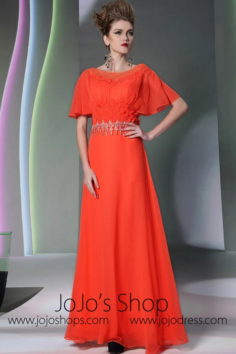 Orange Low Back Grecian Formal Prom Dress DQ830949