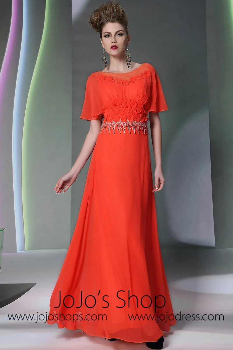 Orange Low Back Grecian Formal Prom Dress DQ830949