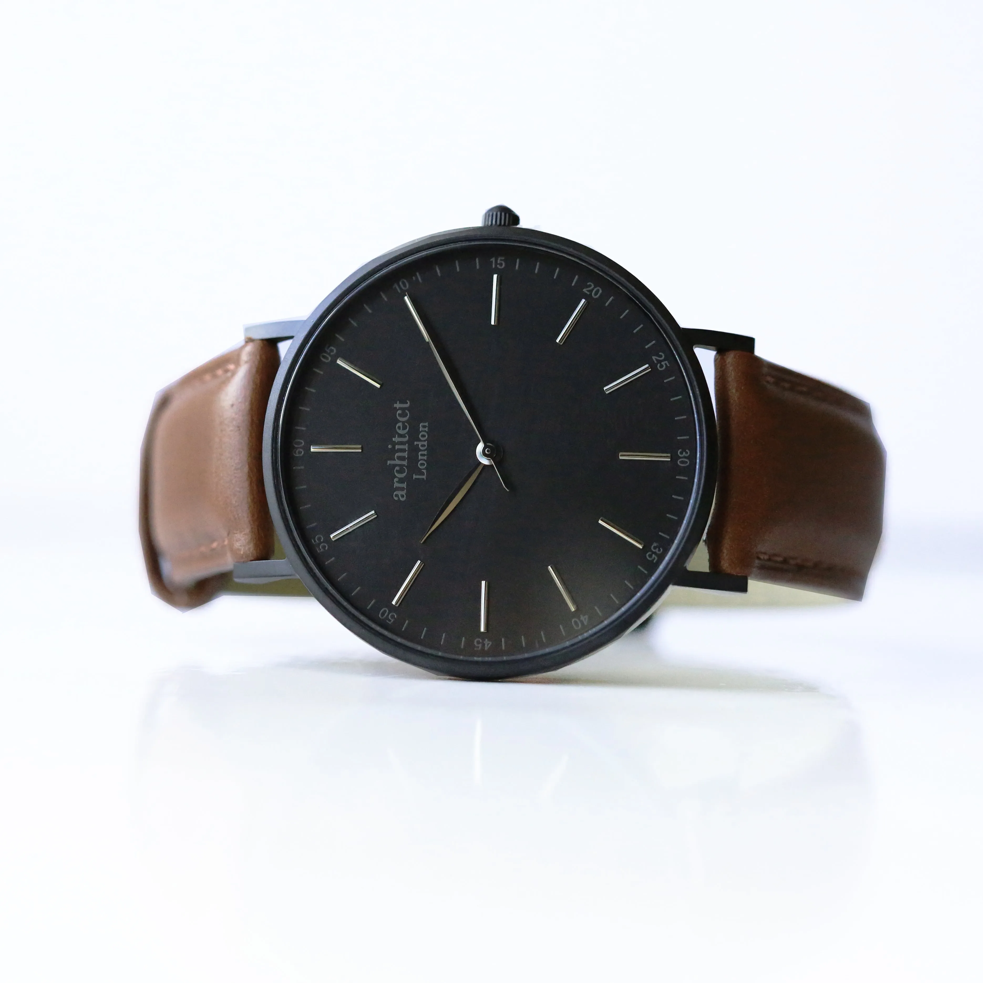 Personalised Men's Architect Minimalist Walnut Contactless Payment Watch