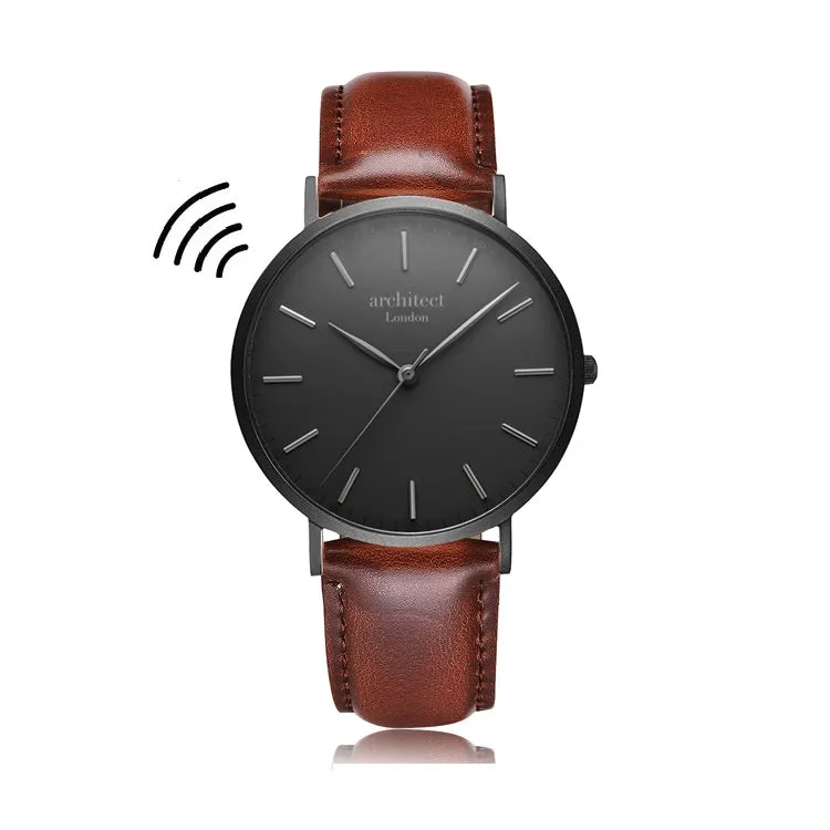 Personalised Men's Architect Minimalist Walnut Contactless Payment Watch