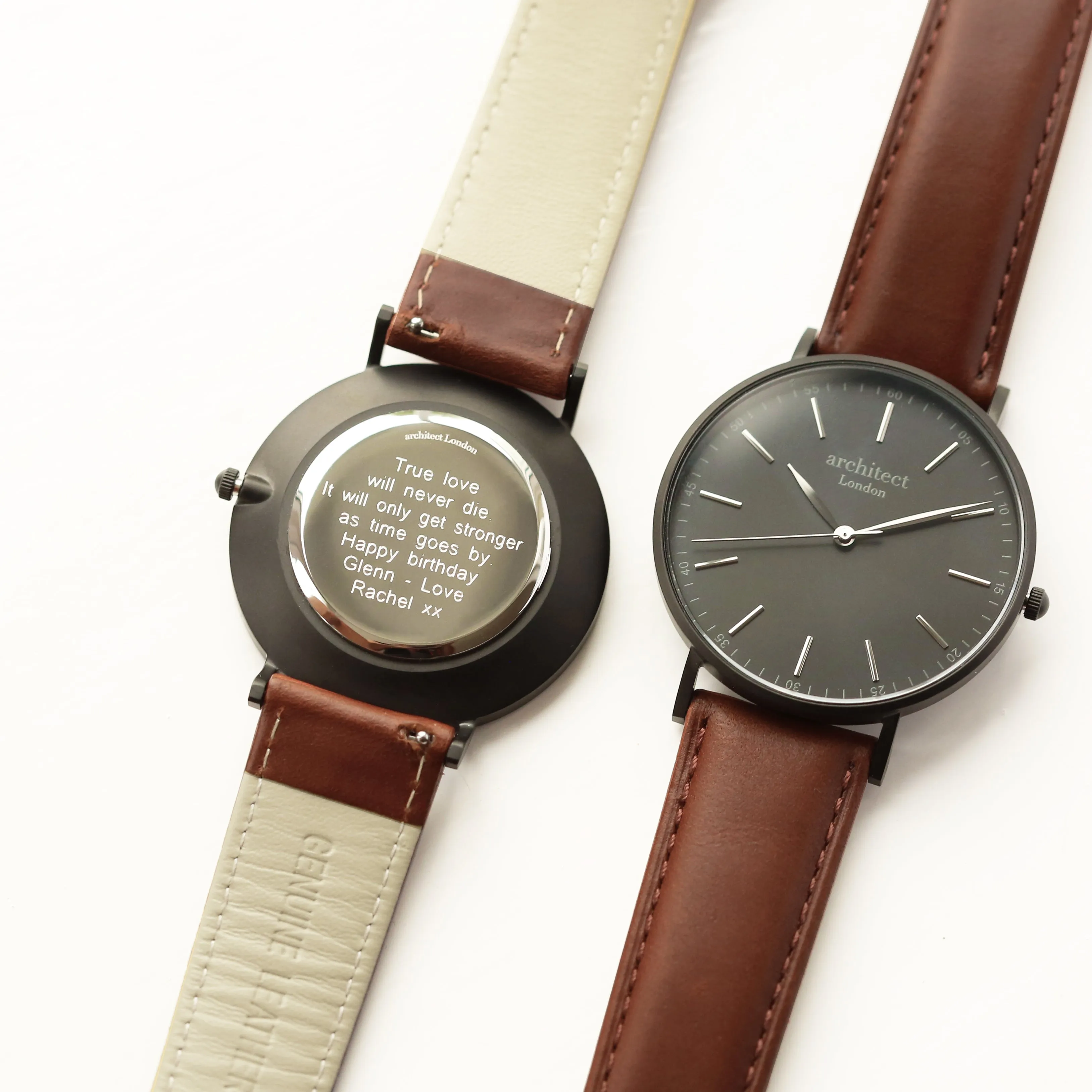 Personalised Men's Architect Minimalist Walnut Contactless Payment Watch