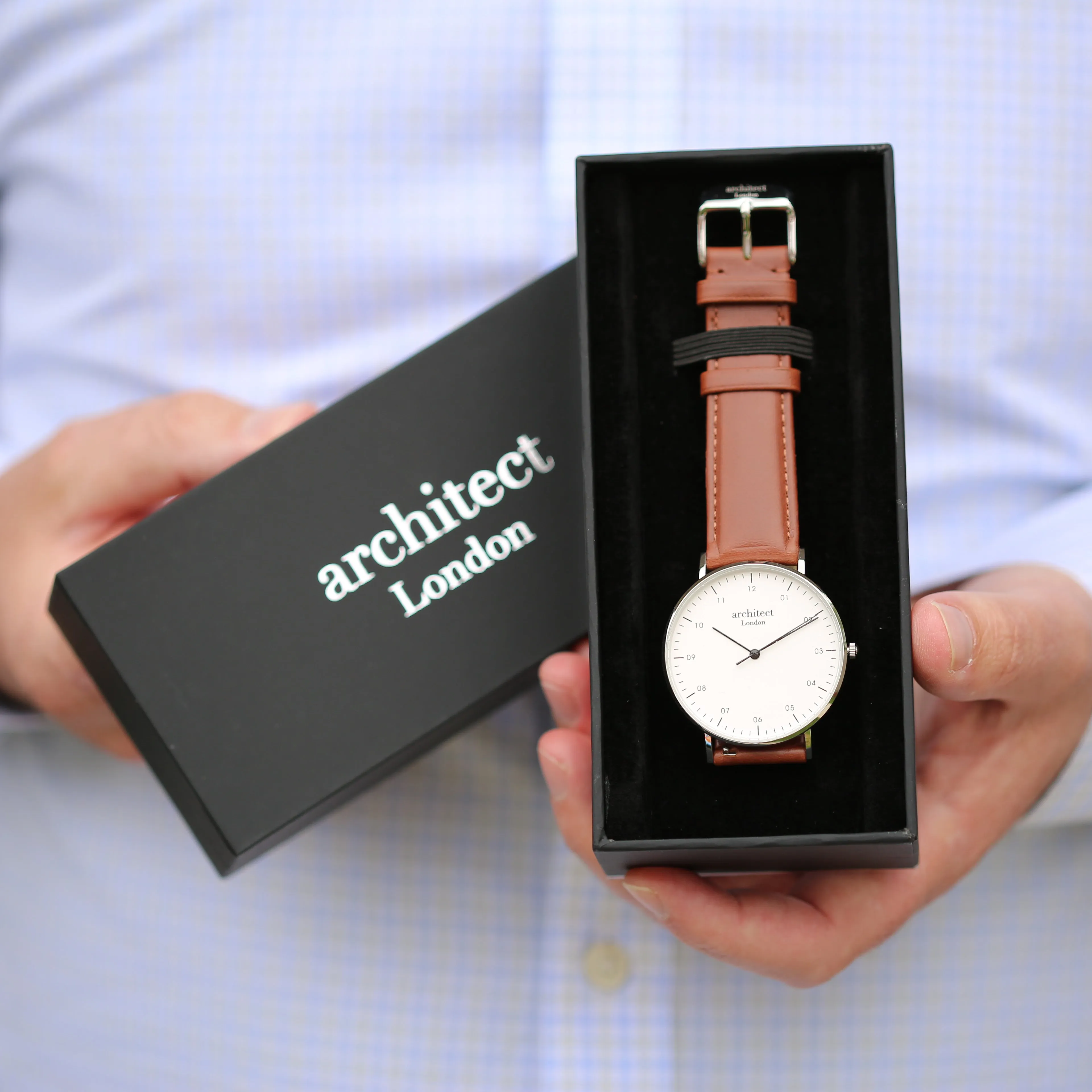 Personalised Men's Architect Zephyr Walnut Contactless Payment Watch