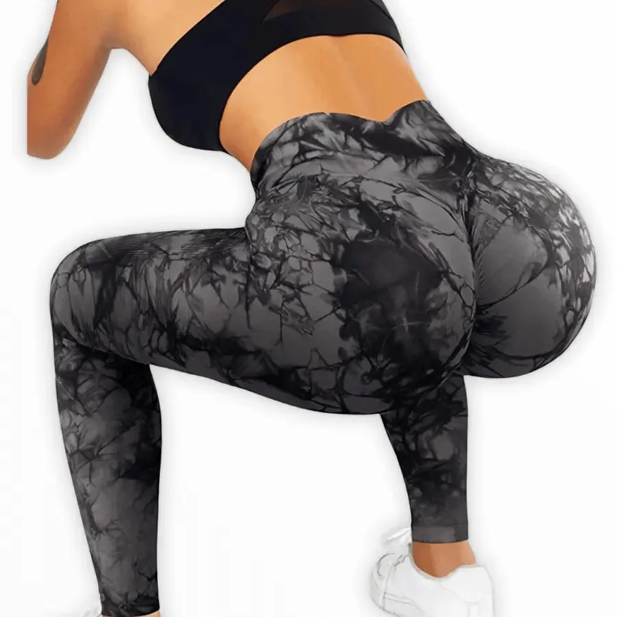 Scrunch Butt Leggings, Bum Enhancing Leggings - Tie Dye Scrunch Leggings