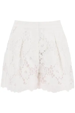 Self portrait cotton floral lace shorts