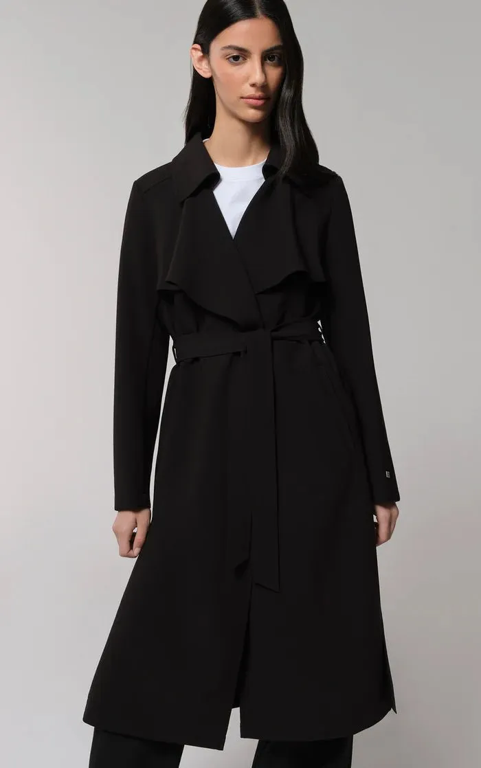 SOIA&KYO DIMITRA - Relaxed-Fit Belted Trench With Shirt Collar